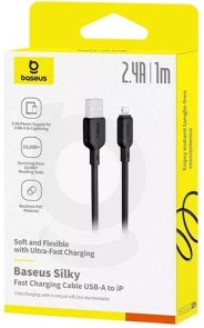 Кабель Baseus Silky Series 2.4A AM / Lightning 1m Black (P10377702113-00)