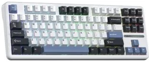 Фото: Клавіатура Aula F87 Gasket Greywood V3 Switch Hot-Swap ENG/UA WL/BT/USB White (6948391208602) № 2 | KTC