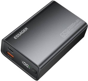 Батарея універсальна Essager Red 65W digital display 20000mAh Black (EDY65-LD01-Z)