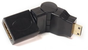 Перехідник HDMI AF to Mini HDMI AM PowerPlant, Black (360 градусів)