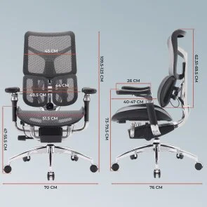 Фото: Крісло SIHOO Doro S300 Dark Grey (S300-M201) № 20 | KTC