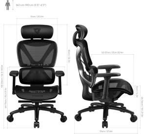 Крісло ігрове TX3 XTC, Mesh Black