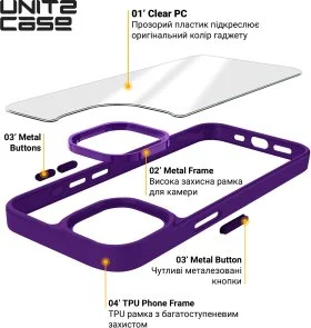 Фото: Чохол ArmorStandart for Apple iPhone 15 - UNIT2 Purple (ARM69969) № 4 | KTC