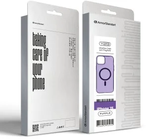 Фото: Чохол ArmorStandart for Apple iPhone 15 - Y23 MagSafe Transparent Purple (ARM68567) № 4 | KTC