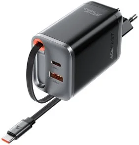 Фото: Зарядний пристрій Acefast A111 67W Black with Retractable Cable (6974316284062) № 3 | KTC