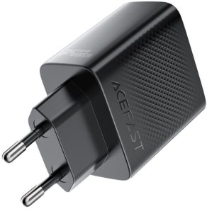 Зарядний пристрій Acefast A110 30W Black with Retractable Cable (6974316283942)