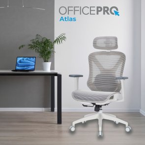 Крісло OfficePro Atlas OC630-W-LG-LG White/Light Gray