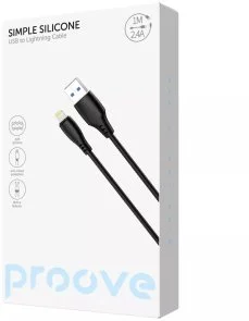 Фото: Кабель Proove Simple Silicone 2.4A AM / Lightning 1m Black (CCSS12001101) № 2 | KTC