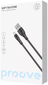 Кабель Proove Soft Silicone 2.4A AM / Lightning 2m Black (CCSO20001121)