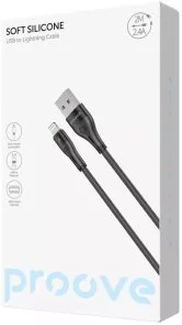 Фото: Кабель Proove Soft Silicone 2.4A AM / Lightning 2m Black (CCSO20001121) № 2 | KTC