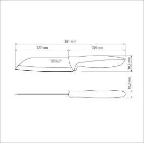 Фото: Набір ножів Tramontina PLENUS 12.7cm 12pcs Light Gray (23442/035) № 3 | KTC