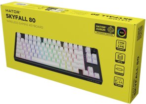 Клавіатура, Hator Skyfall 80 Aurum Lemon Wireless/BT, Black/White ( Gaming )