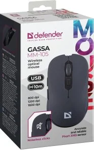 Фото: Миша Defender Gassa MM-105 Black (52105) № 6 | KTC