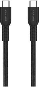Кабель Canyon OnWire 60CL 60W Type-C / Type-C 1m Black (CND-CCAP60AB10B)