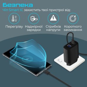 Зарядний пристрій Promate BiPlug-2 Black (biplug-2.black)
