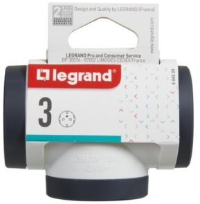 Розгалужувач: 220V Legrand, 3 розетки, White/Black (694520)