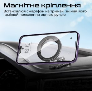 Кріплення для мобільного телефону Promate MagHoop-Lite Black (maghoop-lite.black)