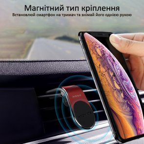 Кріплення для мобільного телефону Promate AirGrip-3 Red (airgrip-3.red)