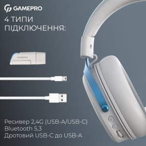 Гарнітура GamePro Asgard Freya Pro White/Blue (HSW201WB)