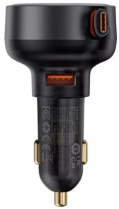 Автозарядка Baseus Enjoyment Pro Car Charger USB + Retractable Type-C Cable 60W black