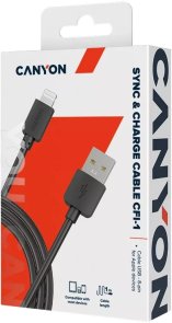 Кабель Canyon CFI-1 AM / Lightning 1m Black (CNE-CFI1B)