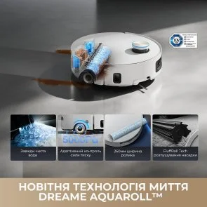 Фото: Робот-пилосос Dreame Aqua 10 Ultra Roller Complete White (RLH71DE-1-wh) № 8 | KTC