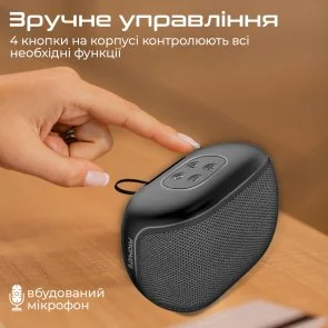Фото: Портативна колонка Promate Mood Black (6959144064994) № 6 | KTC