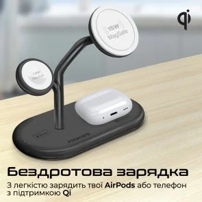 Фото: Бездротова зарядна станція Promate Synergy-Pro Black (6959144065632) № 7 | KTC