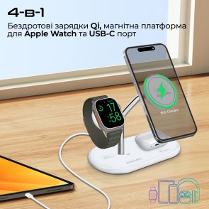 Бездротова зарядна станція Promate synergy-pro.white