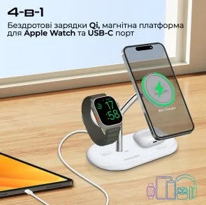 Фото: Бездротова зарядна станція Promate Synergy-Pro White (6959144065649) № 3 | KTC