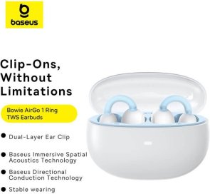Гарнітура вкладиші Baseus AirGo 1 Ring TWS Bluetooth, White
