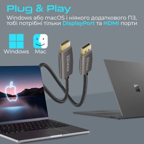Кабель зєднувальний DisplayPort-HDMI Promate prolink-dp200.black