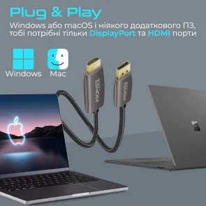 Фото: Кабель Promate ProLink-DP200 DisplayPort / HDMI 2m Black (6959144060668) № 6 | KTC
