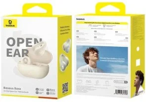Фото: Навушники Baseus Bass 15 Clip Open-Ear TWS white (A00079500223-00) № 5 | KTC