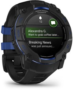 Смарт годинник Garmin Instinct 3 - 50 mm AMOLED Black with Black/Bolt Blue Band (010-03020-03)