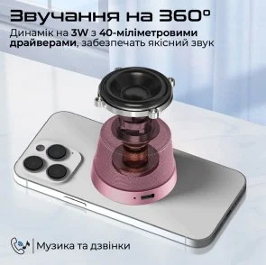 Фото: Портативна колонка Promate Punch 3W Pink (6959144065588) № 3 | KTC