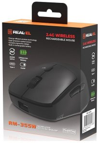 Миша Real-EL RM-355W Wireless Black (EL123200054)
