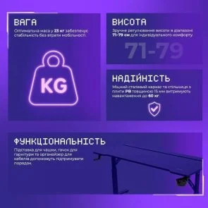 Фото: Стіл для геймерів Proove Gaming Glitch Black (GTGL00140101) № 13 | KTC