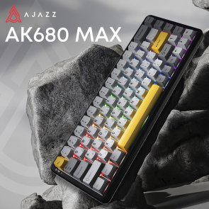 Клавіатура Ajazz AK680 Max Magnetic Switches USB Black/Gray/Yellow (AK680-M-BGY-AW)