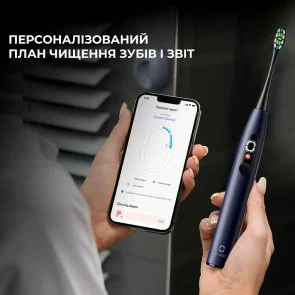Фото: Електрична зубна щітка Oclean X Plus Pro Digital Blue + Travel case (6970810556186) № 10 | KTC