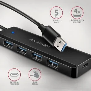 Фото: USB-хаб Axagon HUE-C1A Black № 2 | KTC