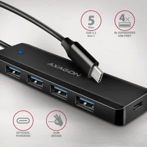 Фото: USB-хаб Axagon HUE-C1C Black № 2 | KTC