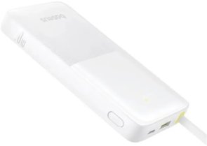 Батарея універсальна Baseus Bipow 2 Digital Display 10000mAh build-in Type-C White (P10077101213-00)