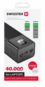 Батарея універсальна SWISSTEN POWER BANK 40000mAh 100W Black (8595217481275)