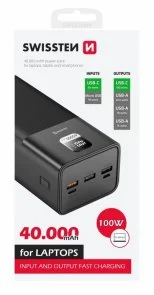 Фото: Батарея універсальна SWISSTEN POWER BANK 40000mAh 100W Black (8595217481275) № 3 | KTC