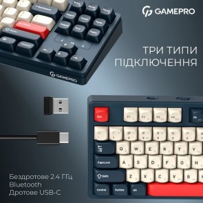 Клавіатура GamePro Asgard Ragnar MK285BL WL/BT/USB Blue