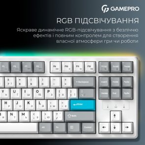 Клавіатура GamePro Asgard Ragnar MK285WH WL/BT/USB White