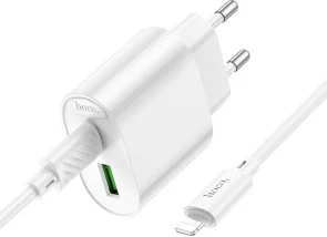 Фото: Зарядний пристрій Hoco C109A QC PD 20W White with Type-C/Lightning (6942007656726) № 6 | KTC
