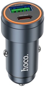 Автомобільний зарядний пристрій Hoco Z57A Glorious 30W Metal Gray (6942007633109)