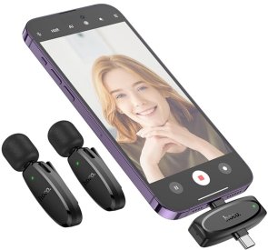 Радіосистема Hoco L15 Lightning/Type-C Black (6942007638623)